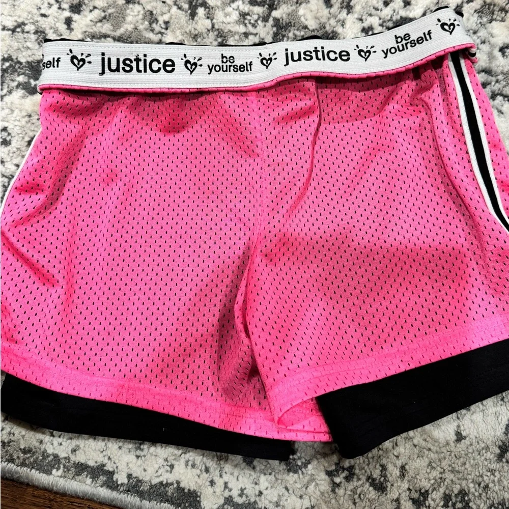 Justice Pink Mesh Athletic Shorts